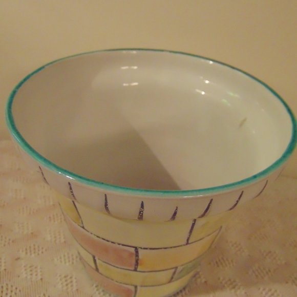 Vintage Ceramic Planter Pot, Glazed Shiny Surface, From Italy, 5.5 inches tall - Picture 4 of 6